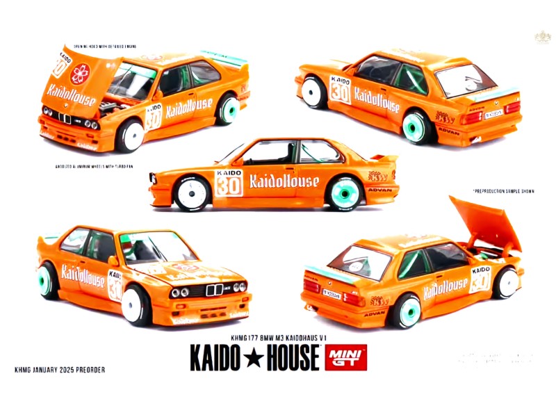 BMW M3 E30 KAIDOHAUS 1989 - orange - 1:64 - Mini GT - Kaido House