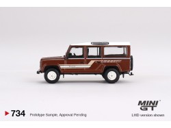 Land Rover Defender 110 1985 County Station Wagon 1985 - hnědá - 1:64 - Mini GT