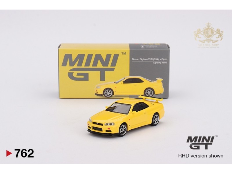 Nissan Skyline GT-R (R34) V-Spec Lightning Yellow - 1:64 - Mini GT