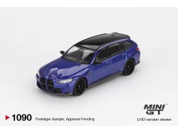 BMW M3 TOURING COMPETITION PORTIMAO BLUE METALLIC 2023 - blistr -1:64 - Mini GT - blister