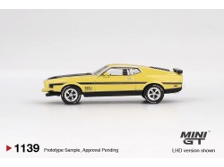 FORD MUSTANG MACH 1 GRABBER YELLOW 1971 -1:64 - Mini GT - blistr