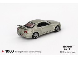 NISSAN SKYLINE GT-R (R34) V- SPEC II NÜR MILLENIUM JADE 2002 - 1:64 -Mini GT-blistr