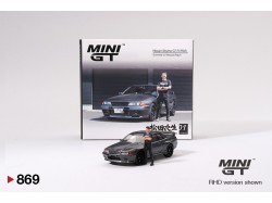 NISSAN SKYLINE GT-R (R32) NISMO NISMO GUNMETAL WITH TSUGIO MATSUDA 1992 -1:64 - Mini GT