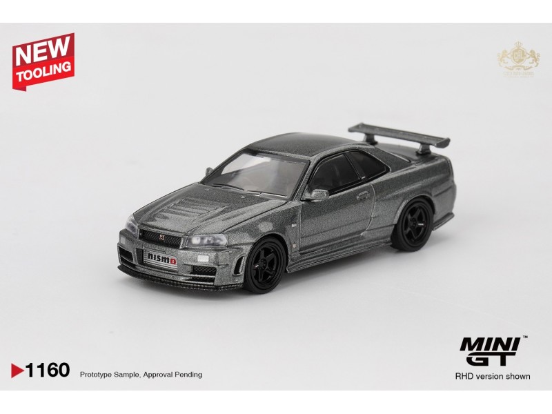 Mini GT NISSAN SKYLINE GTR (R34) DARK METAL GRAY NISMO CRS 1999 1:64 Blister - MGT01160-RBL