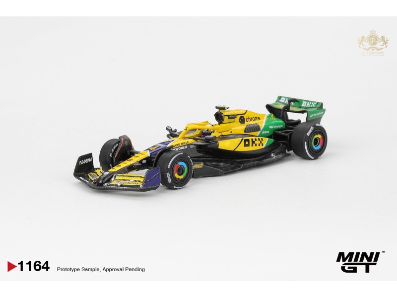 MCLAREN MCL38 nr.4 LANDO NORRIS MONACO GP 2024 - A.Senna livery  -1:64 - Mini GT - blister