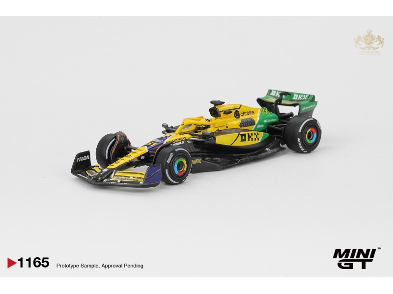 MCLAREN MCL38 nr.81 OSCAR PIASTRI MONACO 2nd place GP 2024 - A.Senna livery  -1:64 - Mini GT - blister