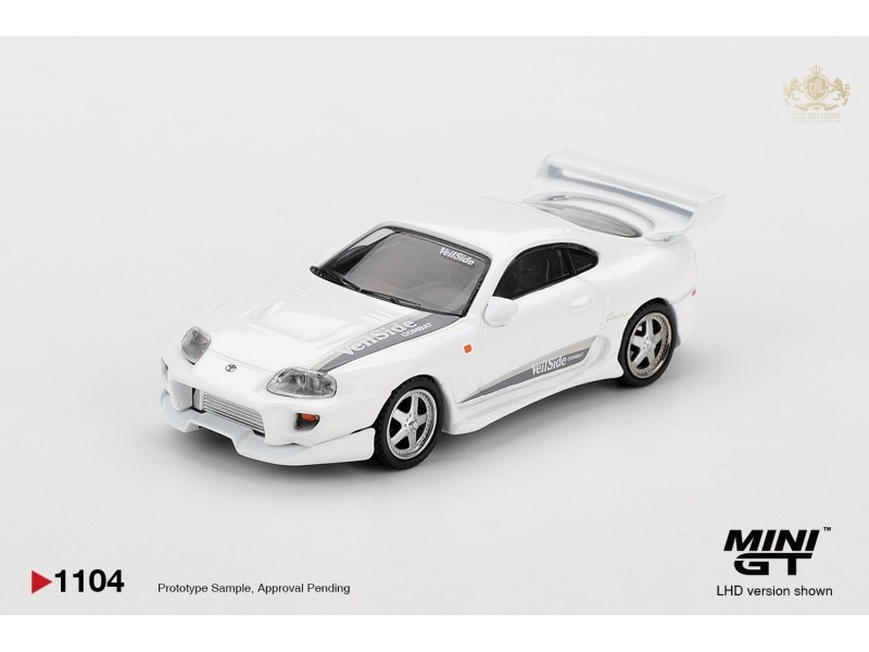 TOYOTA SUPRA MK4 (A80) VEILSIDE COMBAT V-I WHITE PEARL met- 2014  -1:64 - Mini GT