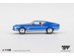 Mini GT FORD MUSTANG MACH 1 GRABBER BLUE 1971 1:64 Blister - MGT01138-BL