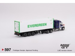 Western Star 49X Blue w/ 40' Reefer Container "EVERGREEN" 2022 - 1:64 - Mini GT