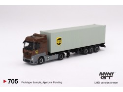 Mercedes-Benz Actros w/ 40 Ft Container " UPS Europe" 2023 - 1:64 - Mini GT