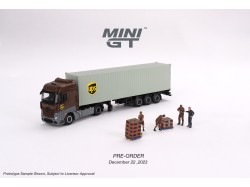 Mercedes-Benz Actros w/ 40 Ft Container " UPS Europe" 2023 - 1:64 - Mini GT