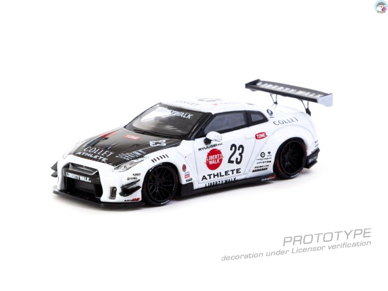 NISSAN GT-R (R35) LB WORKS TYPE 2 WHITE ATHLETE X COLLET IN A LB LIMITED TIN CAN 2025   - 1:64 - TARMAC works