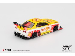Mini GT NISSAN GTR (R34) LB-SUPER SILHOUETTE SKYLINE SUPPAIMAN OKINAWA 2025 Blister - MGT01204-RBL