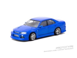 Nissan Skyline ER34 URAS -  Blue  - 1:64 - TARMAC works - blister