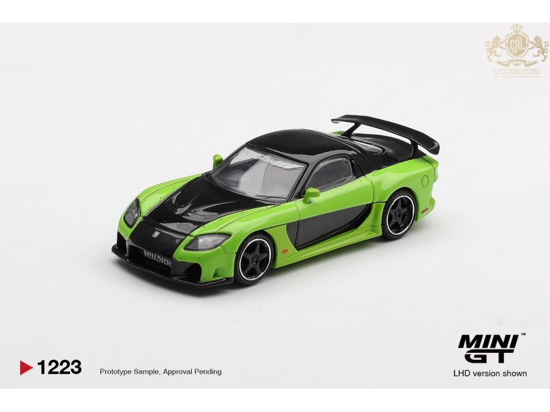 MAZDA RX-7 (FD) VEILSIDE FORTUNE 7 GREEN 2012 - 1:64 - Mini GT - blistr