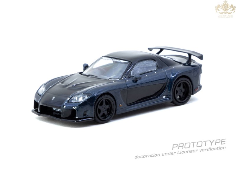 Mazda RX-7 Veilside Fortune, dark blue/black 2026  - 1:64 - TARMAC works - blister