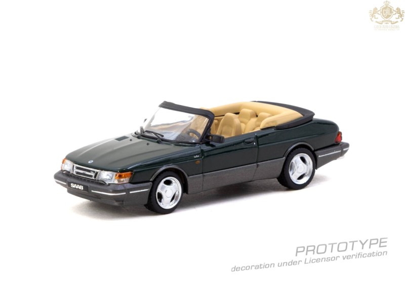 Saab 900 Turbo Cabriolet, dark green 1977 - 1:64 - TARMAC works - blistr