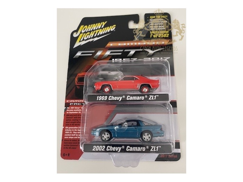 1969 Chevy Camaro ZL1 + 2002 Chevy Camaro ZL1 - Johnny Lightning -1:64