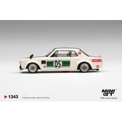 NISSAN SKYLINE GT-R (KPGC10) LB-WORKS HAKOSUKA WHITE-GREEN 1971 - 1:64 - Mini GT