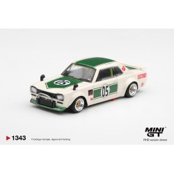 NISSAN SKYLINE GT-R (KPGC10) LB-WORKS HAKOSUKA WHITE-GREEN 1971  -1:64 - Mini GT - blistr