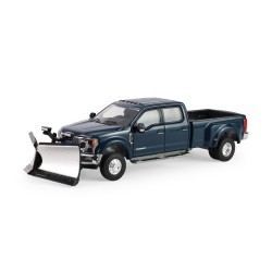 FORD F-450 DUALLY WITH SNOW PLOW ANTIMATTER BLUE 2022- 1:64 - Greenlight