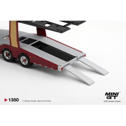 Mini GT Scania 770S A6x4NA Car Transporter V8 50th anniversary + Car transporter Red 1:64 - MGT01350-L