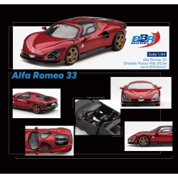ALFA ROMEO 33 STRADALE ROSSO VILLA D'ESTE 2025 -1:64 - BBR
