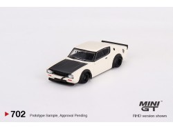 NISSAN SKYLINE KENMERI LIBERTY WALK 1973 - bílá -1:64 - Mini GT
